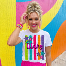 Load image into Gallery viewer, Rainbow Stripes Stars School Mascots DROPDOWN TRANSFER CAP MAY 26
