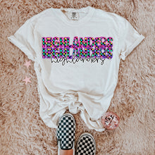 Load image into Gallery viewer, Colorful Checkered Stacked Mascot Dropdown TRANSFER CAP
