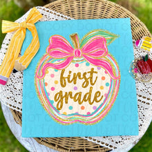 Load image into Gallery viewer, Gold Glitter Polka Apple Pink Bow School Grades Occupations DROPDOWN TRANSFER UAC JUNE 26
