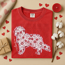 Load image into Gallery viewer, Valentine Red Floral Dog Breed Option DROPDOWN TRANSFER SWD DEC 25
