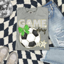 Load image into Gallery viewer, Dalmatian Game Day Soccer With Bow DROPDOWN TRANSFER CAP FEB
