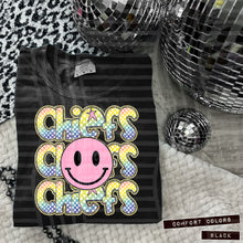 Load image into Gallery viewer, Rainbow Checker Pink Happy Stacked Mascots Dropdown TRANSFER CAP JUNE 25
