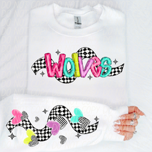 Load image into Gallery viewer, Bright Checkered Mascot With Sleeve Option DTF TRANSFER CSD
