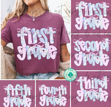 Load image into Gallery viewer, Pink Floral Plaid Bow B2S Grades DROPDOWN TRANSFER
