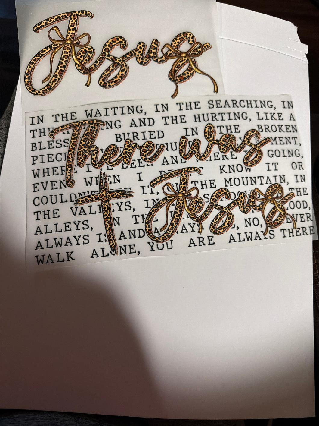 There Was Jesus Leopard With Sleeve RTS DTF TRANSFER