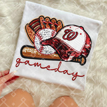 Load image into Gallery viewer, Gameday Sequin Baseball Hat Glove Teams Dropdown TRANSFER CCD INS

