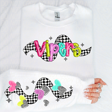 Load image into Gallery viewer, Bright Checkered Mascot With Sleeve Option DTF TRANSFER CSD
