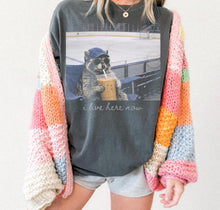 Load image into Gallery viewer, I Live Here Now Raccoon For Dark Shirts Hockey TRANSFER ET MAR 26
