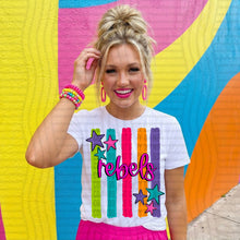 Load image into Gallery viewer, Rainbow Stripes Stars School Mascots DROPDOWN TRANSFER CAP MAY 26
