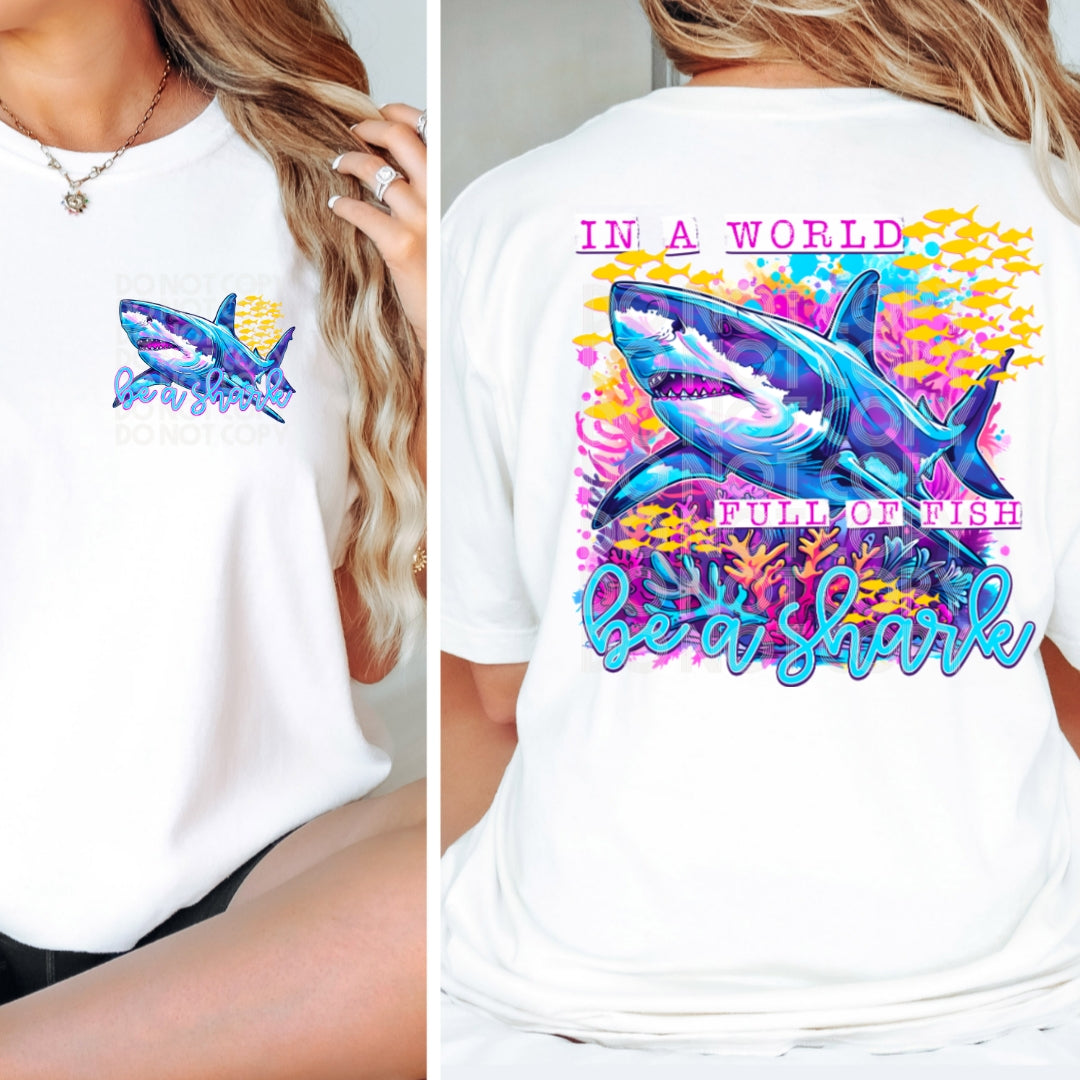 Worldoftshirts Fish In A World Full Of Fish Be A Shark With Pocket TRANSFER – Sassy ...