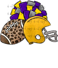 Load image into Gallery viewer, Football Pom Helmet (Add Name) Customized DTF TRANSFER
