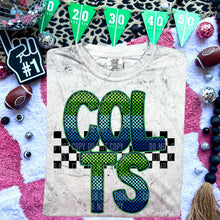 Load image into Gallery viewer, Blue Green Electric Check Mascot Dropdown TRANSFER CAP MAR
