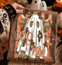 Load image into Gallery viewer, Boo Y’all Ghost Cow Stripes TRANSFER AGCM AUG 26
