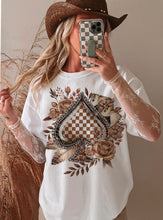 Load image into Gallery viewer, Checkered Spade Floral Brown With SLEEVE OPTION TRANSFER AGCM JAN
