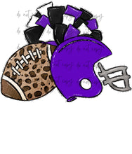 Load image into Gallery viewer, Football Pom Helmet (Add Name) Customized DTF TRANSFER
