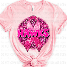 Load image into Gallery viewer, Breast Cancer Glitter Circle Mascot DROPDOWN TRANSFER
