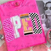 Load image into Gallery viewer, Pink BW Checker Pencil Arch B2S Grades ET DROPDOWN TRANSFER
