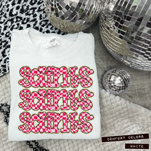 Load image into Gallery viewer, Pink Checker Gold Glitter Mascot Dropdown TRANSFER CAP APR
