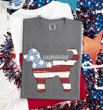 Load image into Gallery viewer, Patriotic Dog Designs White Text SWD MAY DROPDOWN TRANSFER

