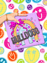 Load image into Gallery viewer, Rainbow Crayon Pink Bow School Mascots DROPDOWN TRANSFER CAP JUNE 26
