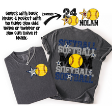 Load image into Gallery viewer, Softball Mom Customizable DROPDOWN With Pocket TRANSFER SDD AUGUST
