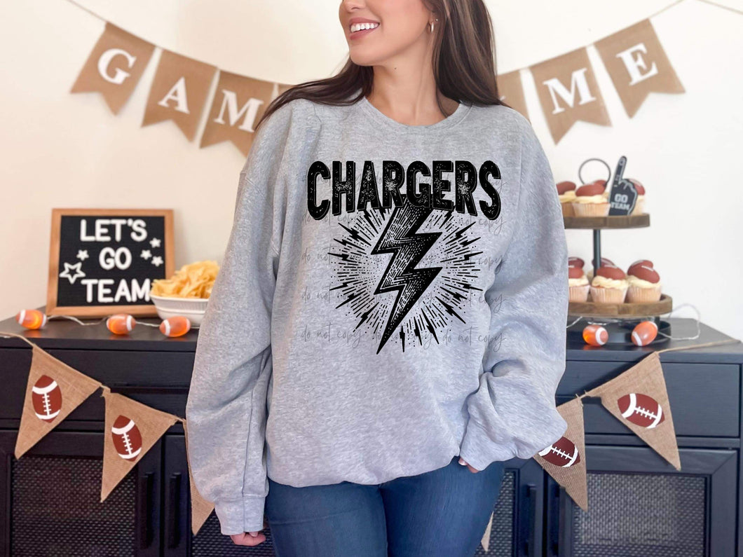 Chargers BW Mascot TRANSFER
