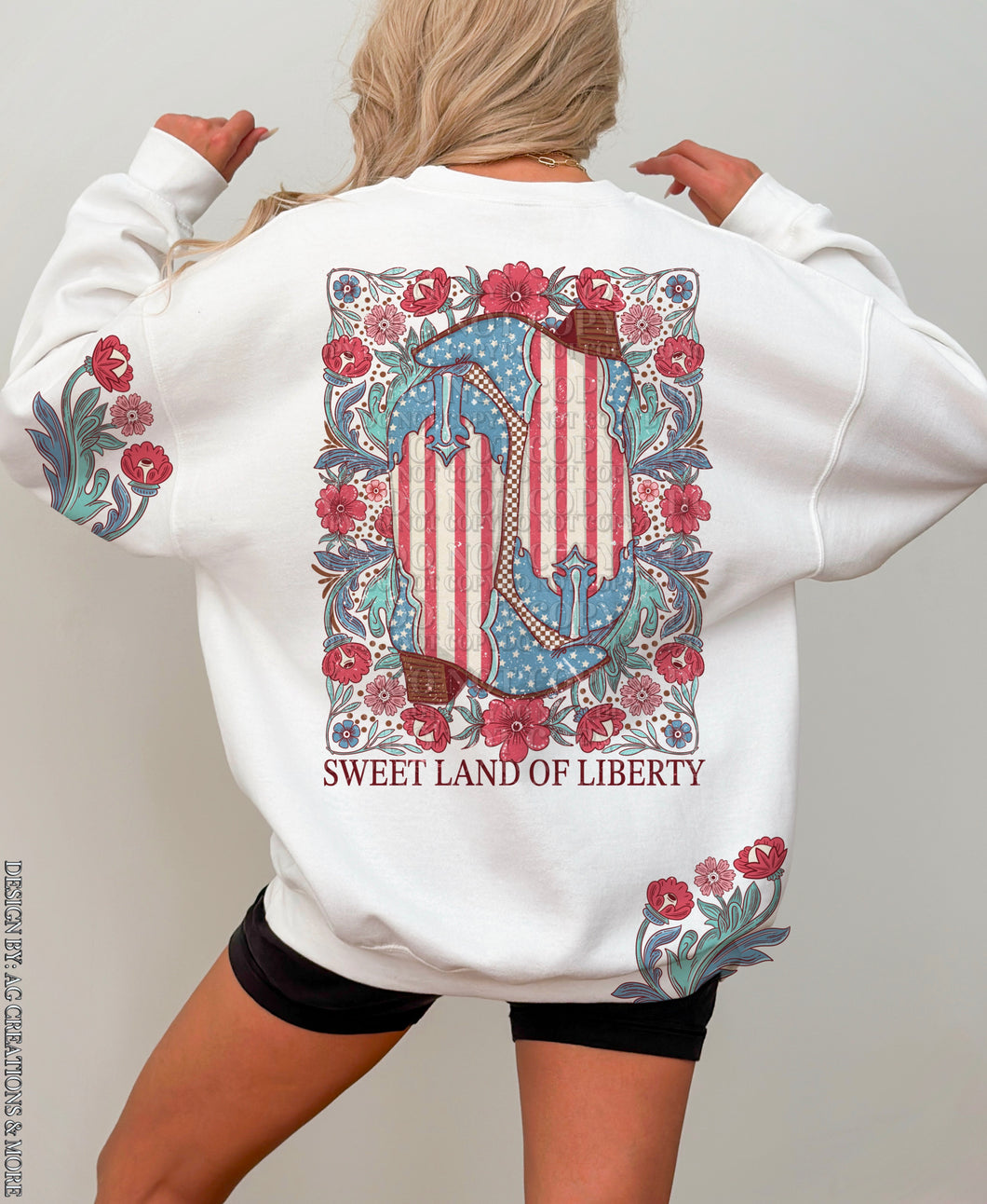 Sweet Land Of Liberty Floral Boots With Sleeve TRANSFER AG