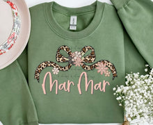 Load image into Gallery viewer, Leopard Bow Floral Name TRANSFER BIA JAN
