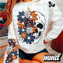 Load image into Gallery viewer, Floral Skulls And Letters Sports Team With Sleeve TRANSFER MMD
