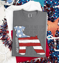 Load image into Gallery viewer, Patriotic Dog Designs White Text SWD MAY DROPDOWN TRANSFER
