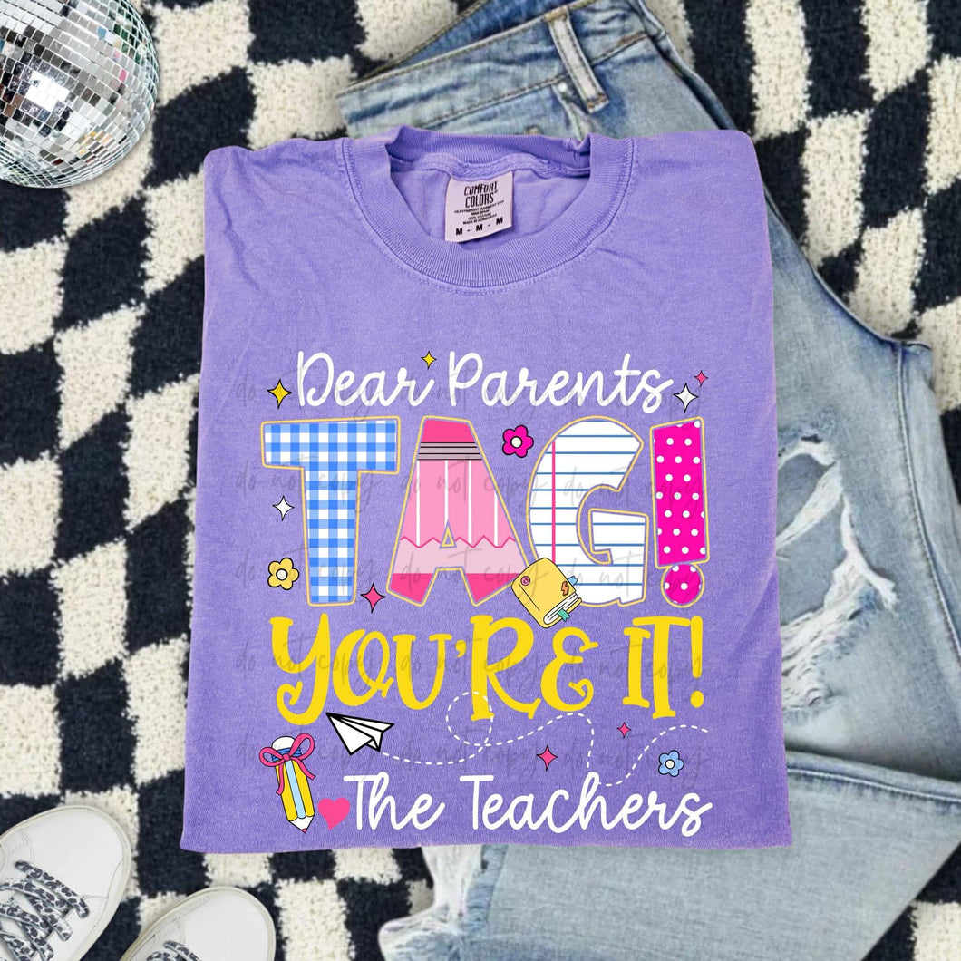 Dear Parents Tag You’re It Bright White TRANSFER ET APR 26 – Sassy ...