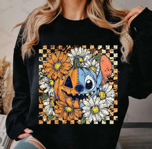 Load image into Gallery viewer, Pumpkin St_tch Checker Floral TRANSFER
