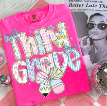 Load image into Gallery viewer, Floral Pink Plaid Pencil Bow School Grades DROPDOWN TRANSFER
