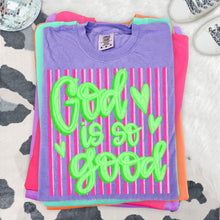 Load image into Gallery viewer, God Is Good Pink Stripes TRANSFER SWD APR 26
