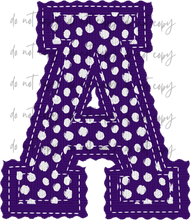 Load image into Gallery viewer, Letterman Stitch Alpha Customized DROPDOWN DTF TRANSFER BIA 26
