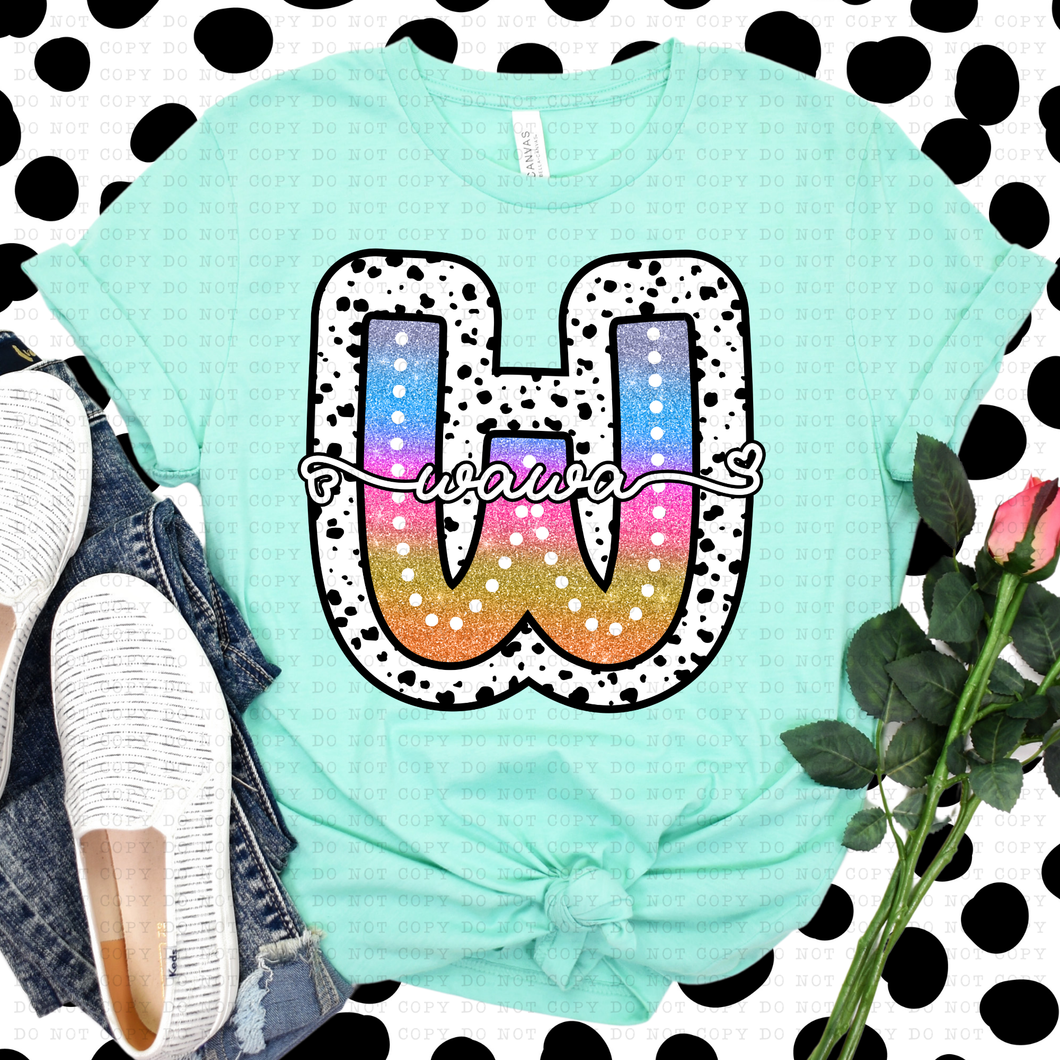 Tie Dye Dottie Names Dropdown TRANSFER ECHT FEB