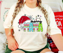 Load image into Gallery viewer, Merry Name With Santa Hat Multicolored Color TRANSFER SCG
