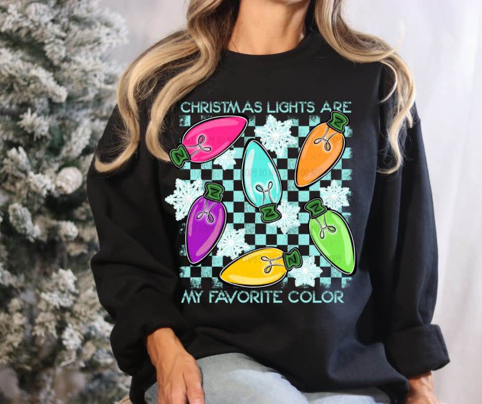 Christmas Lights Are My Favorite Color TRANSFER SCG – Sassy Sublimation ...