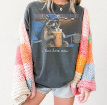 Load image into Gallery viewer, I Live Here Now Raccoon For Dark Shirts Rodeo TRANSFER ET MAR 26
