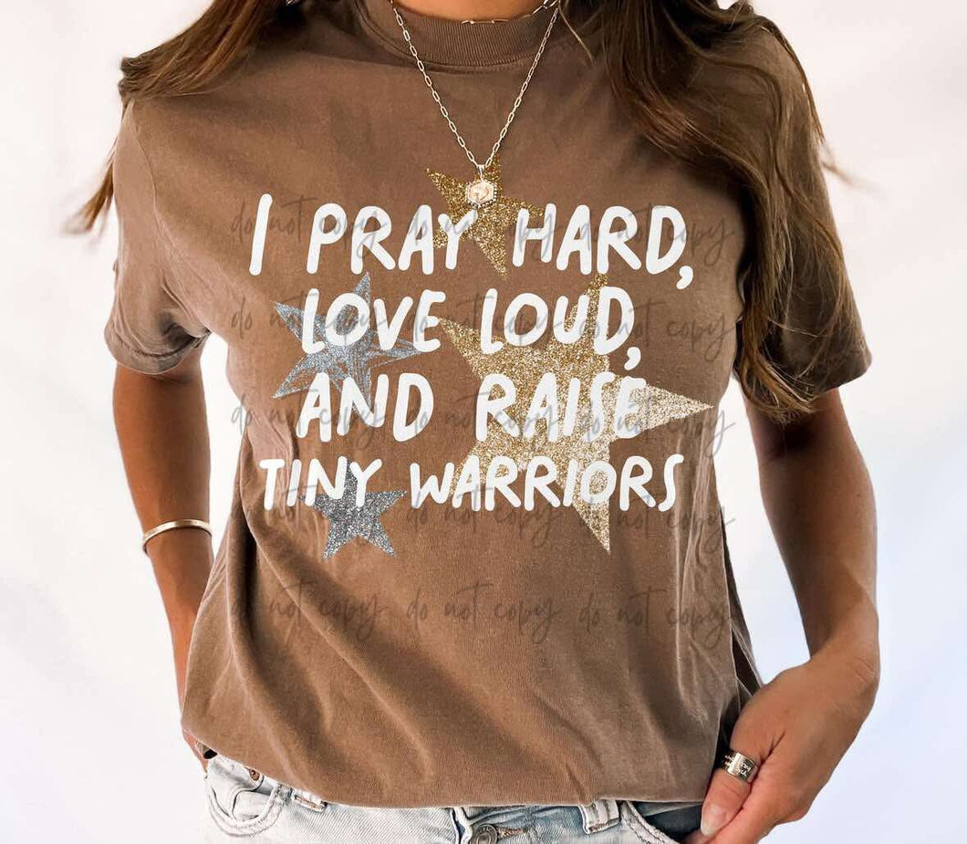 I Pray Hard, Love Loud, And Raise Tiny Warriors TRANSFER