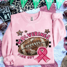 Load image into Gallery viewer, Pink Out Football Faux Embroidery Mascot DROPDOWN TRANSFER HMWK 24
