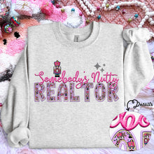 Load image into Gallery viewer, Somebody’s Nutty Title Faux Embroidery Nutcracker  TRANSFER HMWK
