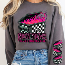 Load image into Gallery viewer, New Year Same Dumpster Fire Pink SLEEVE OPTION TRANSFER DWS
