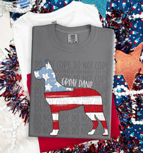 Load image into Gallery viewer, Patriotic Dog Designs White Text SWD MAY DROPDOWN TRANSFER
