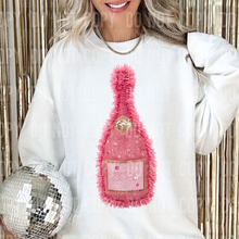 Load image into Gallery viewer, Faux Yarn Champagne Bottles DROPDOWN TRANSFER SBB OCT 25
