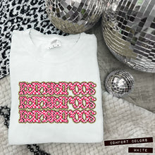 Load image into Gallery viewer, Pink Checker Gold Glitter Mascot Dropdown TRANSFER CAP APR
