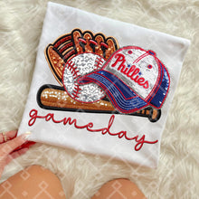 Load image into Gallery viewer, Gameday Sequin Baseball Hat Glove Teams Dropdown TRANSFER CCD INS
