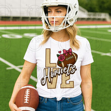 Load image into Gallery viewer, Love Football Flower Bow Mascot DROPDOWN TRANSFER HMWK JUNE 25
