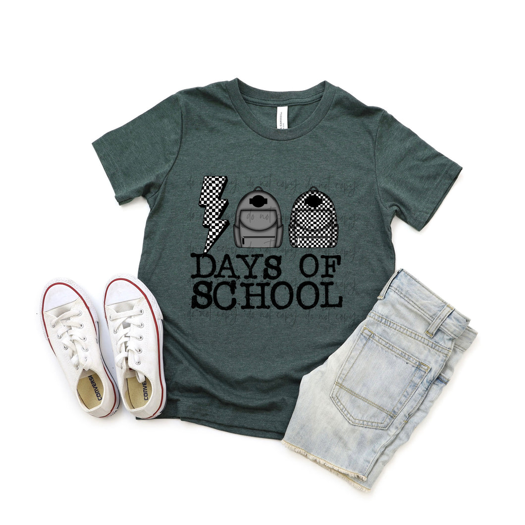 100 Days of School Checkered TRANSFER