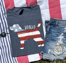 Load image into Gallery viewer, Patriotic Dog Designs White Text SWD MAY DROPDOWN TRANSFER
